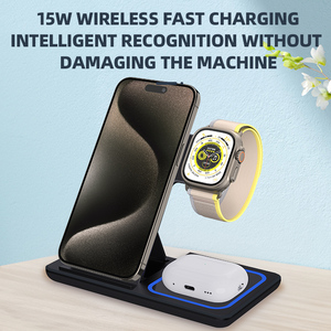 15W Three-in-<strong>one</strong> Wireless <strong>Charger</strong> Mobile Phone Headset Watch Fast <strong>Charger</strong> Foldable Desktop Multifunctional <strong>Charger</strong> - Product Image 4
