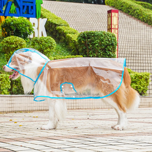亚马逊跨境宠物雨衣大狗透明与固体图案冬季服装金毛寻回犬 - Product Image 2