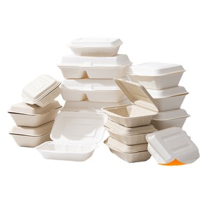 Eco-friendly Biodegradable Disposable Microwaveable TakeOut Food Containers Corn <strong>Starch</strong> Lunch <strong>Box</strong> Microwave Disposal Container - Product Image 3
