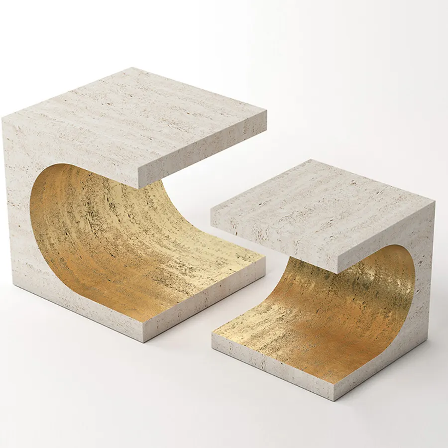 İskandinav lüks altın pamuk taşı küçük yan masa tasarımcısı bölümü oturma odası kanepe komidin