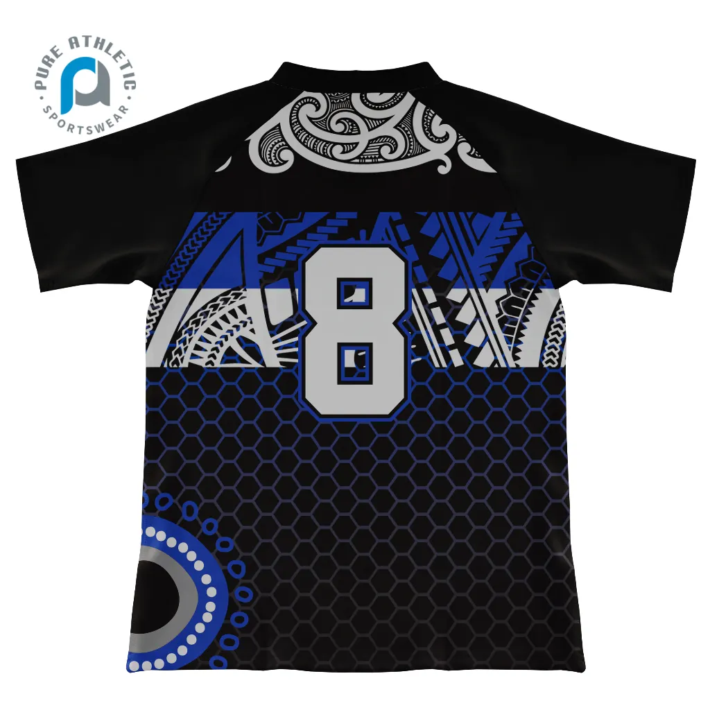 PURE personalizado polinesio Cook Island baloncesto rugby Jersey 100% poliéster slim fit equipo rugby camiseta rugby Top singlets