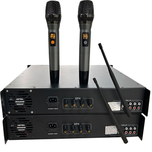 Amplificador de potencia de sistema de audio PA profesional con 2 micrófonos inalámbricos UHF Potencia de salida 100 a 1000W Fábrica