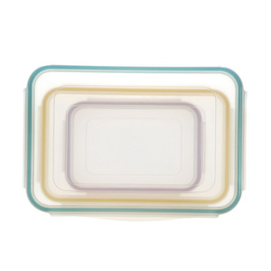 Venta al por mayor de plástico con logotipo personalizado rectángulo de 3 piezas de plástico PP apilable contenedores de alimentos con tapas caja de almacenamiento conjunto - Product Image 3