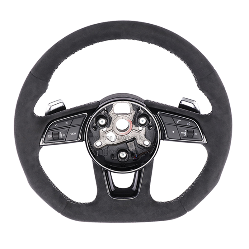 black Alcantara+white stitching