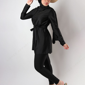Customizable Muslim Women <strong>Burkini</strong> Three Piece Swimsuit Solid Color Modest Muslim Swimwear Islamic Muslim Swimsuit - Product Image 6