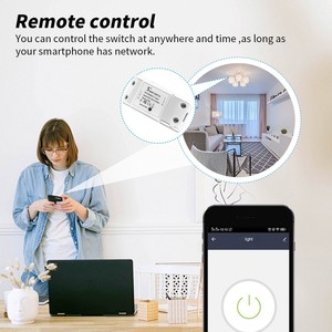 10A intelligentes WLAN Tuya App intelligenter Lichtschalter-Modul Schalter kompatibel mit <span class=keywords><strong>Timer</strong></span> kompatibel mit Alexa Google Home
