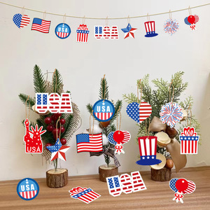 4th of <strong>July</strong> Tree Ornaments Independence Day Decorations Usa Flag Pattern Hanging Ornament Cute Patriotic Designs - Product Image 2