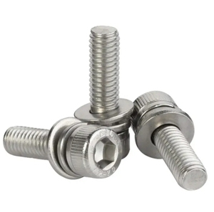 Fábrica Direta Alta Qualidade Hexágono Soquete Cabeça De Queijo Parafusos Máquina Plana Primavera Pad Combinação Knurled DIN912
