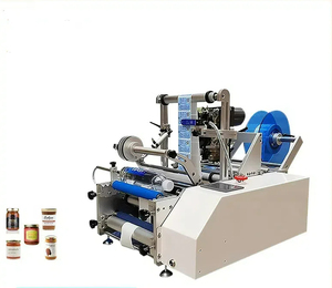 Halbautomat ische manuelle Etikett ier maschine für Aufkleber applikator für runde Flaschen mit Datumsdrucker-Chargen codierung