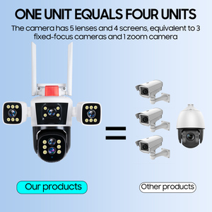 LEVOFAST 4MP Wifi 10X光学变焦安全摄像机8MP 16MP无线四镜头三屏闭路电视PTZ摄像机 - Product Image 6