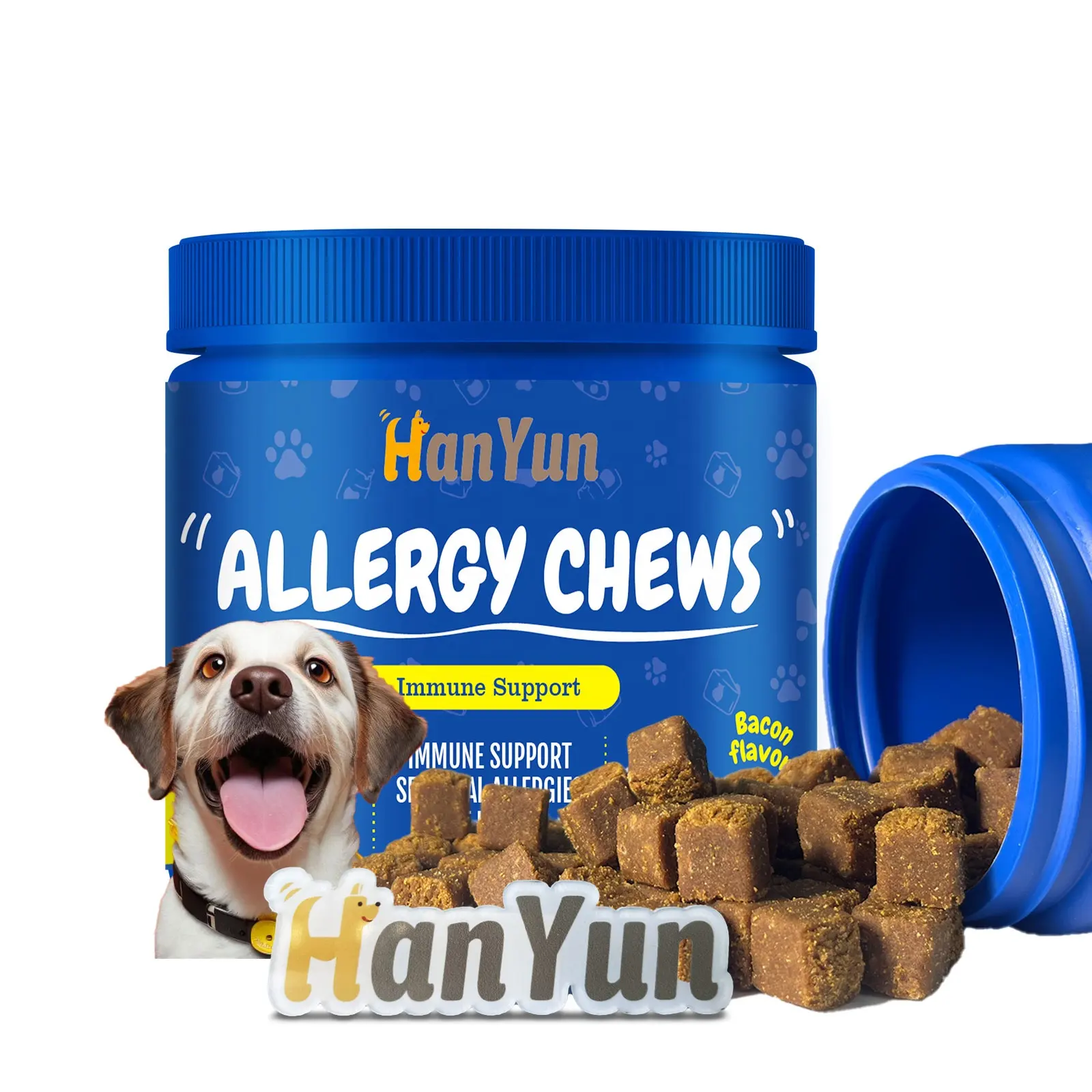 Allergie pour chiens Supplément à mâcher doux Marque privée Supplément pour chien Digestion cardiaque Système immunitaire Améliorer l'immunité pour chiens et chats