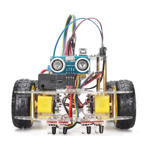 Arduino akıllı araba Robot paketi ile uyumlu ultrasonik izleme engel kaçınma araba programlama paketi