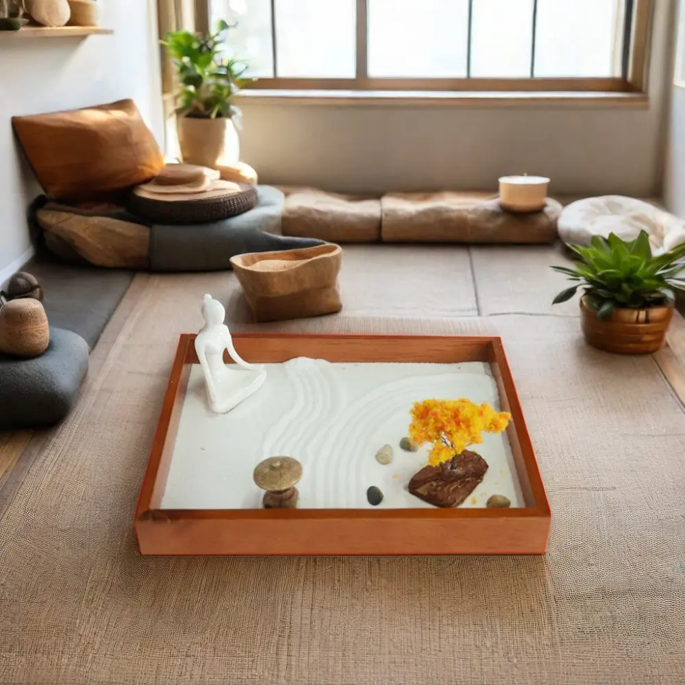 Kit de resina de jardín zen interior decoración hogar y oficina personalizado mesa de arena mini yoga meditación jardín Zen