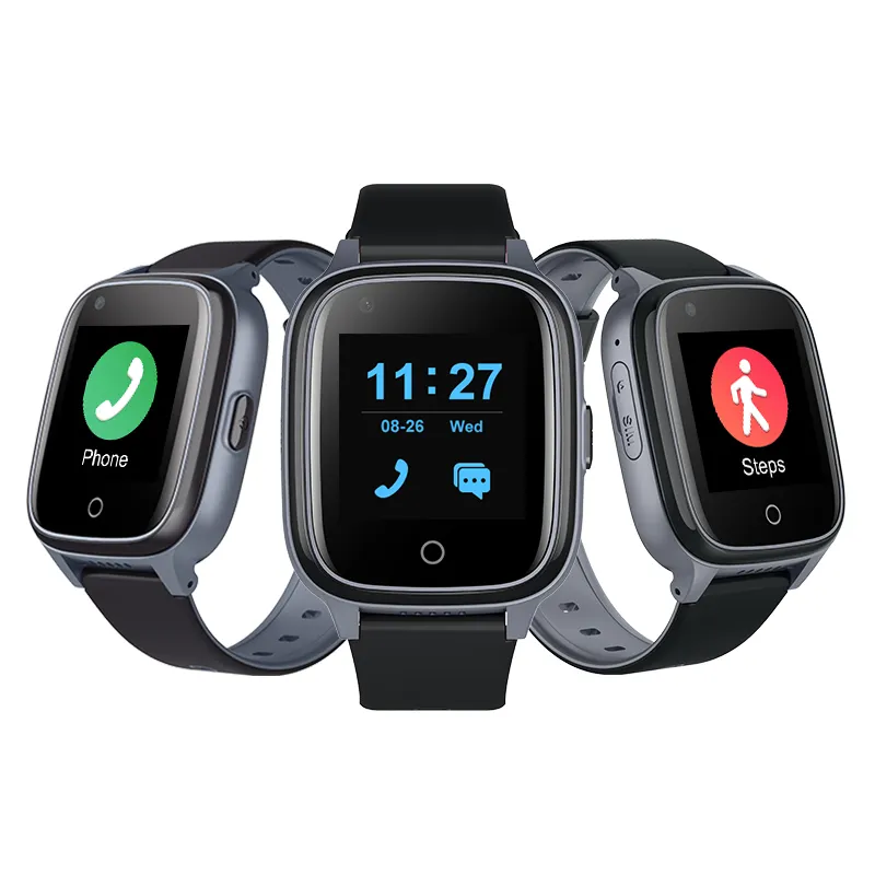 Smartwatch assistlex d32 com gps, smartwatch para idosos, chamada de vídeo, sos, android black, 4g, cartão sim para ios e iphone