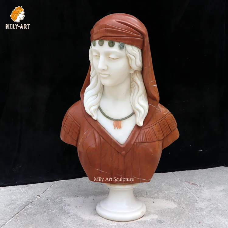 Scultura della statua femminile del busto delle donne di marmo intagliato a grandezza naturale personalizzato