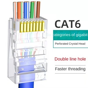 Fabbrica Gigabit attraverso il foro non schermato 8 p8c cavo di rete connettore 6 tipi attraverso foro di cristallo testa RJ45 - Product Image 6