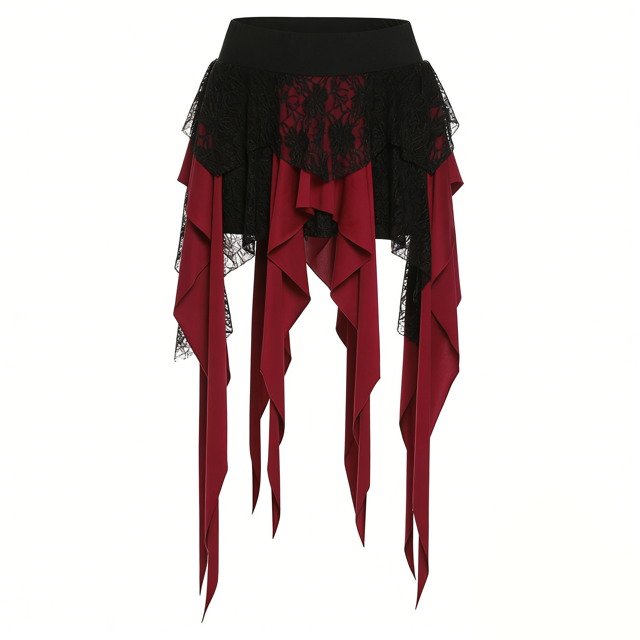 Falda roja y negra