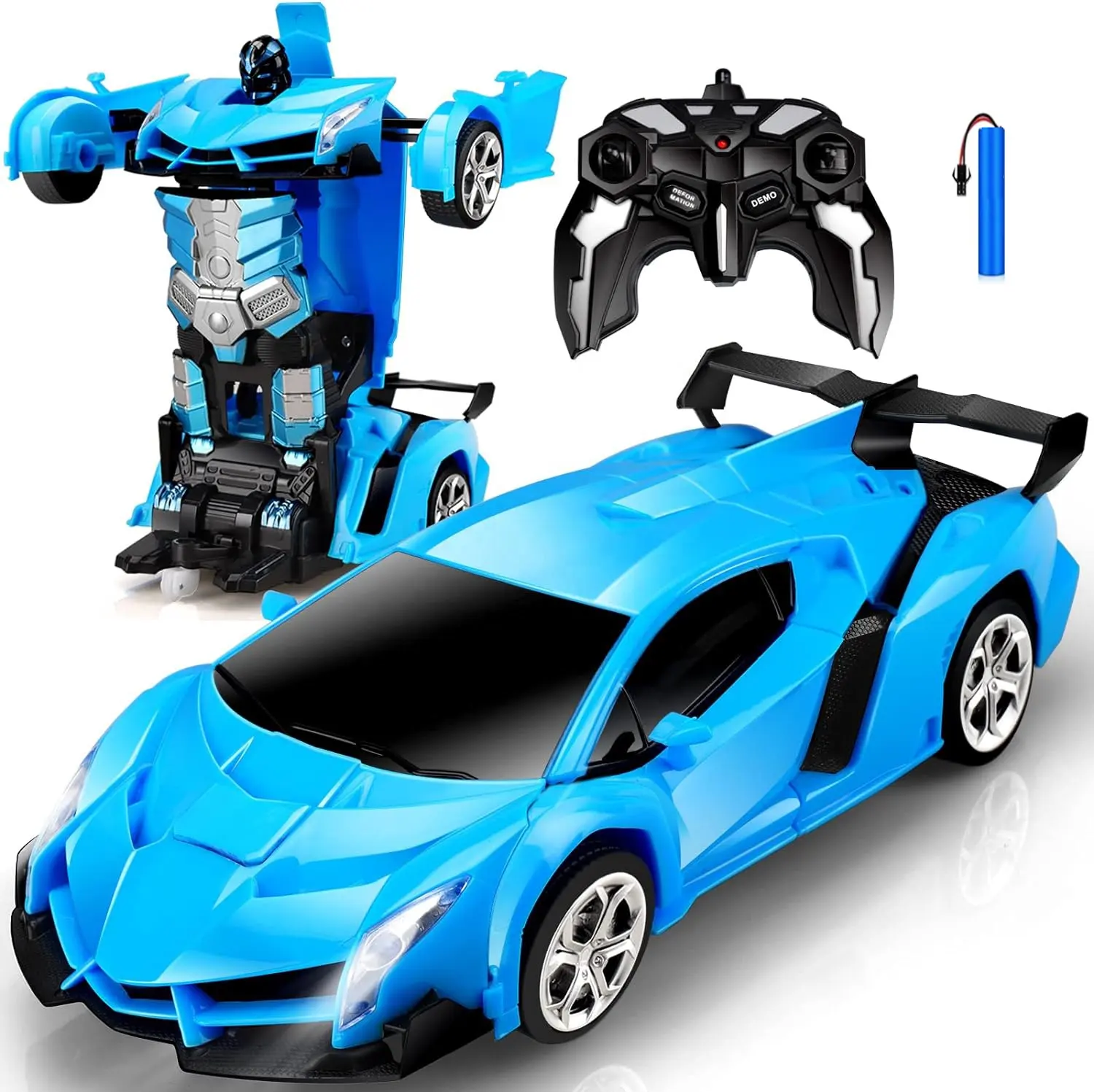 2.4G 8.8 Inch(22CM) Transforming RC Cars for Kids - One Button Transformation,Children's remote control car,remote control car