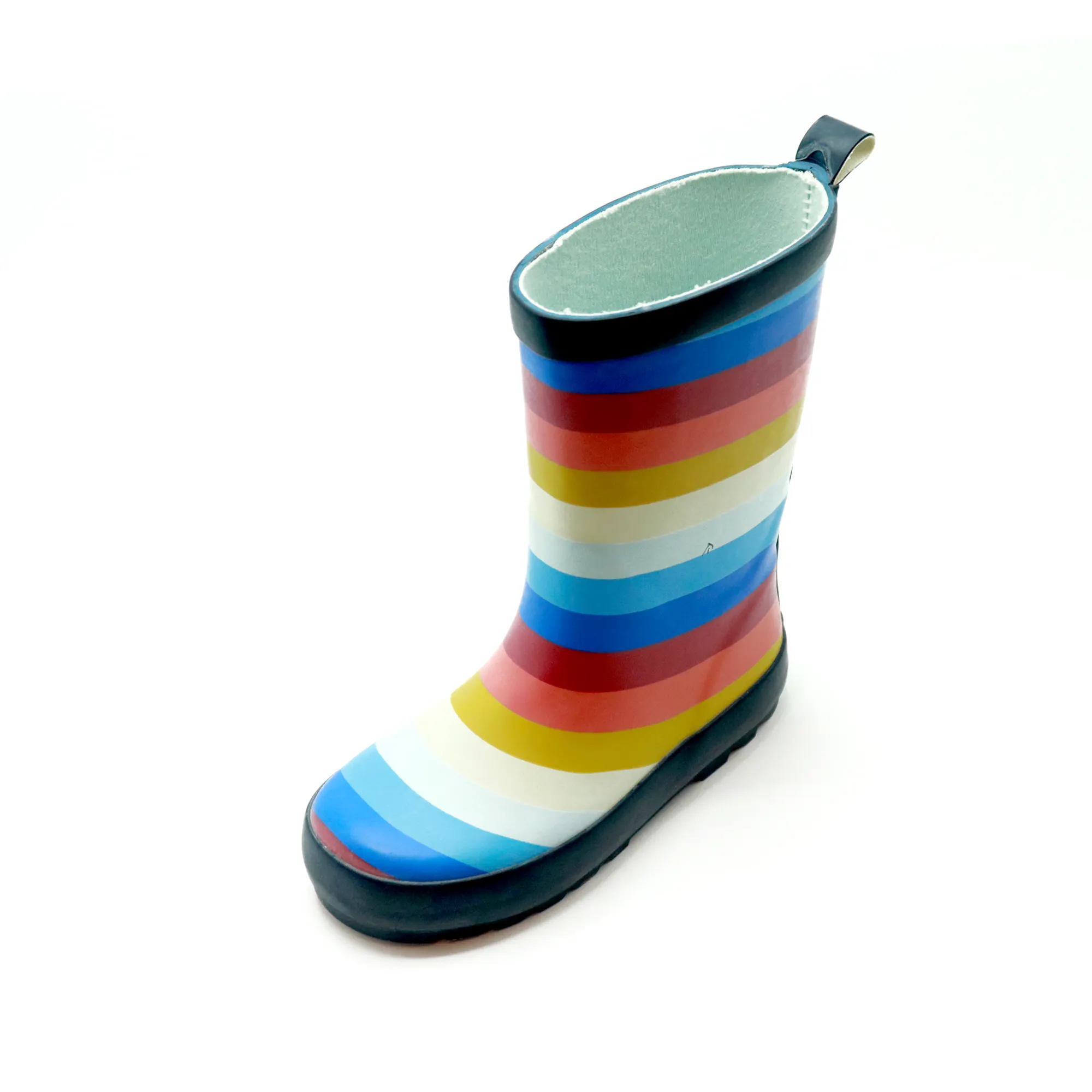 Wholesale custom rubber round ton gum boots colorful waterproof children wellies kids rain boots for girls