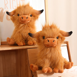 Kawaii simülasyon yayla sığır doldurulmuş oyuncak sevimli inek vahşi Yak peluş bebek süper yumuşak peluş örgü doğum günü hediyesi ev dekor için - Product Image 4