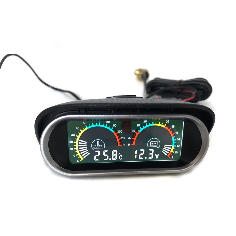 Auto 2 in 1 A CRISTALLI LIQUIDI Digital Display Voltmetro Gauge & Water Temp Temperatura calibro Universale