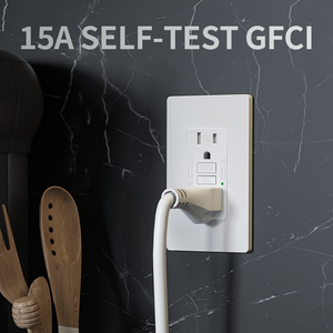 Wr Tr autodidatta interruttore di circuito di guasto a terra GFCI 15 amp 125 Gfci Volt ci scarica la presa a muro elettrica - Product Image 4