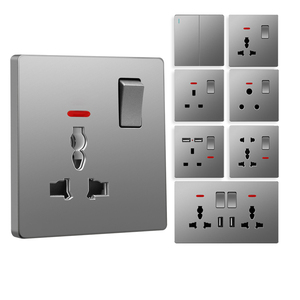 Uno dos tres cuatro bandas uno dos múltiples vías eléctrico Universal MF interruptor de enchufe 86 enchufe de pared para interruptor de Control de Hotel