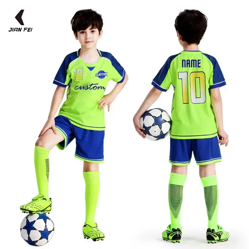 Maglia calcio bambini personalizzato personalizzato ragazzo maglia calcio Set poliestere calcio uniforme calcio traspirante uniforme da calcio per i bambini