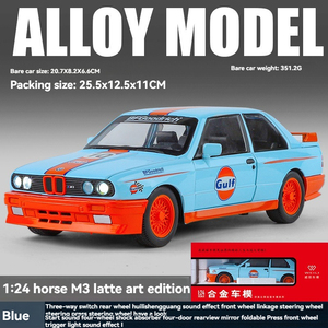 Pres döküm model araba 1:24 BWM M3 E30 kaplama ses ve ışık geri çekme metal araba modeli oyuncaklar süs süslemeleri supercar modeli - Product Image 4