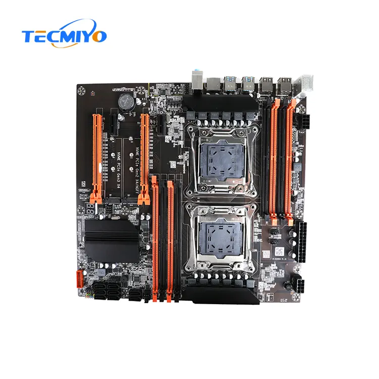 Tecmiyo X99 Dual Cpu Gaming scheda madre supporto Dual Xeon E5 Lga2011-3 scheda madre Cpu 256g Dual-channel Ddr4 con M.2