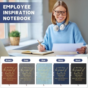 Cuaderno de incentivo de oficina A5 con logotipo personalizado con inserción de bolígrafo, superficie de cuero, libro de cuentas manuales para ideas de regalos al por mayor - Product Image 5