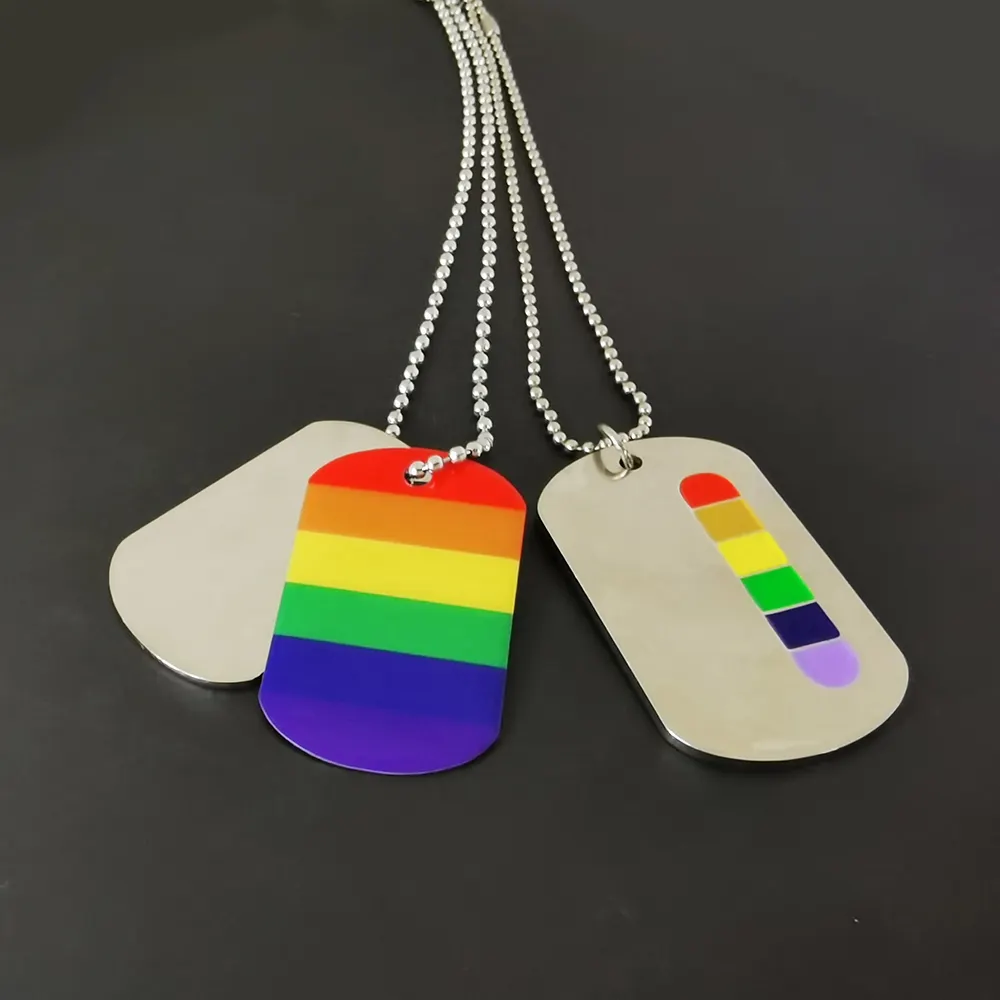 Collar de metal esmaltado lgbt para personas, etiquetas lgbt de arcoíris para perro, diseño especial, Orgullo gay, abalorios lgbt