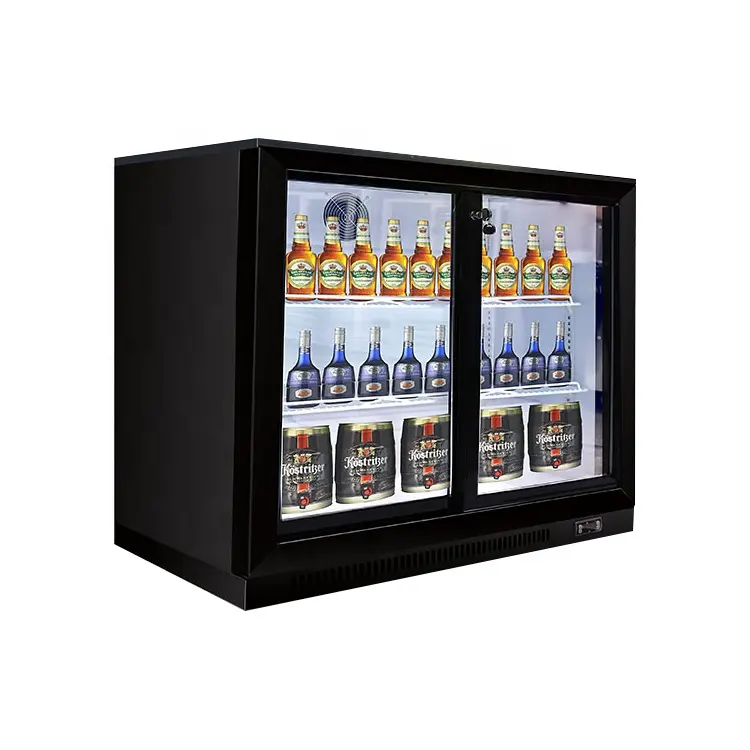 2021 Mini Bar nevera puerta doble compacto, pequeño, nevera de cerveza escaparate