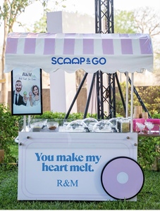 Dặm sàn thương mại thường vụ thép không gỉ Gelato giỏ hàng biểu tượng tùy chỉnh 4 hương vị <span class=keywords><strong>Ice</strong></span> <span class=keywords><strong>Cream</strong></span> đẩy giỏ hàng nước trái cây sữa - Product Image 4