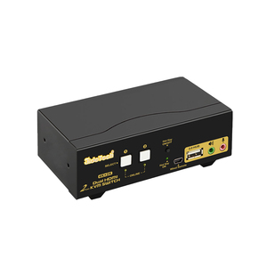 Jidetech 2端口双显示器2.0 KVM交换机扩展显示热键，带音频交换机USB集线器 - Product Image 1