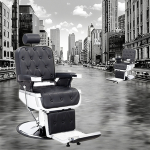 Masaj ile hidrolik Tilt uzanmış berber koltuğu-Salon ve ev kullanımı için dayanıklı Metal yapı Modern tasarım - Product Image 2