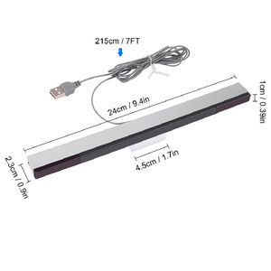 Wii Remote Controller PC Sensor Bar <strong>USB</strong> Plug Replacement Accessory Made of Plastic Used Dolphin IR Signal Ray for Use Wii Remote