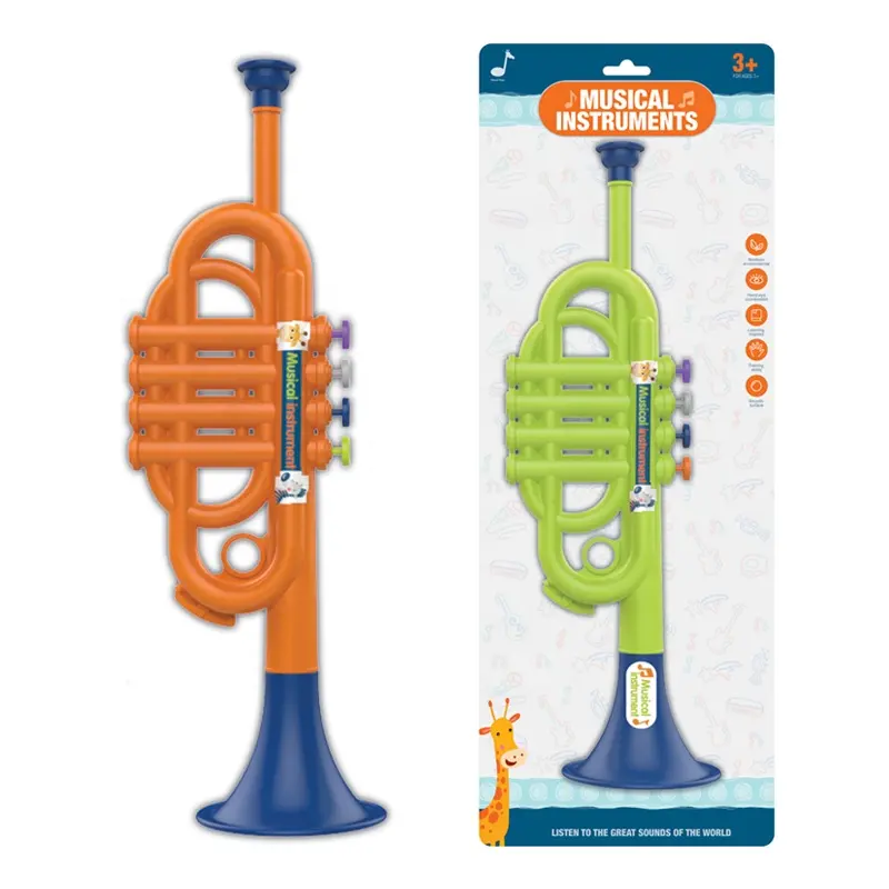 Trompeta de juguete musical para niños, instrumento de aprendizaje y entretenimiento