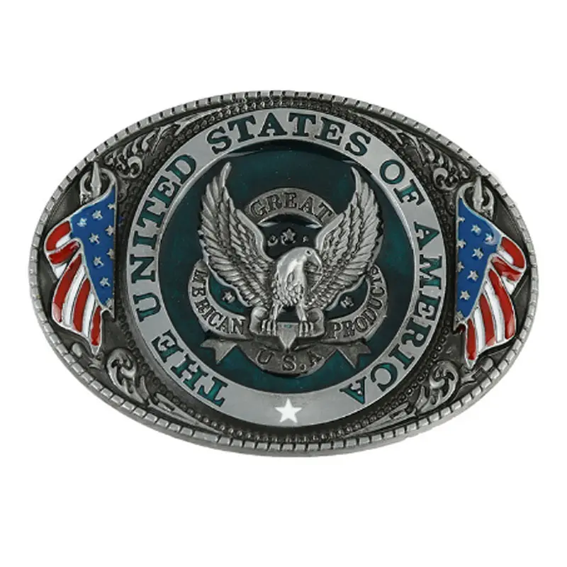 The Patriotic Eagle fibbia per cintura con bandiera americana dello stato unito