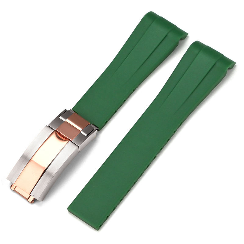 Green++silver rose gold clasp