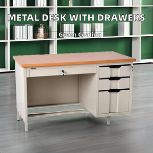 Modern Design Foldable Office Furniture Top Selling <strong>Computer</strong> Desk with <strong>Three</strong> Iron MDF Drawers <strong>for</strong> Home School Living Room Use - Product Image 3