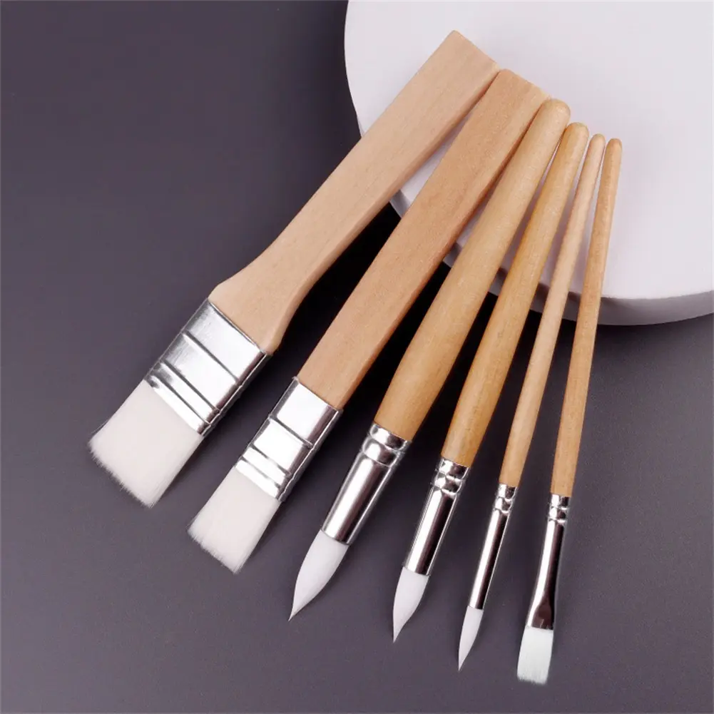 Ready to ShipIn StockFast DispatchManufacturers directly for 6 raw wood rod combination brush set brush short rod watercolor acrylic paint painting brush