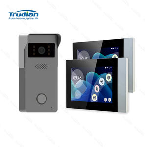 Trudian 7 "Interfono interior 2 Monitor 1 Kit de estación exterior Sistema de intercomunicación de video de 2 vías Puerta Teléfono Cámara Timbre para Villa