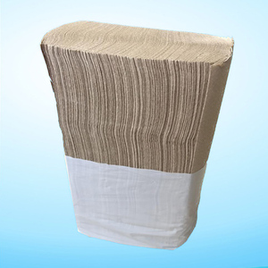 <strong>V</strong> Fold <strong>Interfold</strong> Recycled Kraft Napkins Brown Dispenser Quilted Paper Table Napkin - Product Image 4