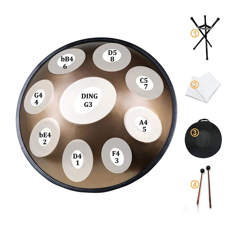 Fabrieks Mini Handpan Drum 18 Inch G Toets Percussie-Instrument Handpan 18 In 9 Noten Met Standaard