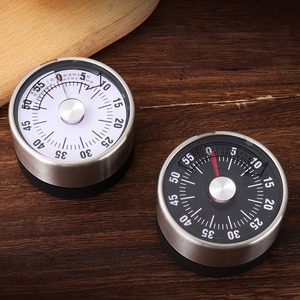 In acciaio inossidabile meccanico conto alla rovescia strumento da cucina a forma rotonda Timer magnetici orologio da cucina rotante - Product Image 1