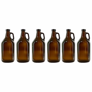 免费样品1l 1升半加仑2l 64盎司琥珀色透明玻璃咆哮者加州酒瓶啤酒水瓶