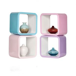 Caja de almacenamiento de apilamiento funcional, juego de estante de cubo decorativo de montaje en pared - Product Image 2