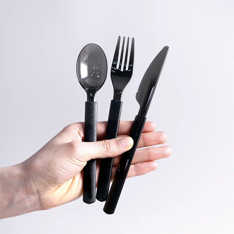 Pp/PS/PLA Chất lượng cao dùng một lần dao kéo Flatware Bộ dao kéo nhựa muỗng nĩa và dao Kit nhựa dùng một lần dao kéo gói