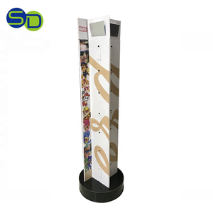 Espositore rotante in cartone POP Peg espositore per giocattoli borsa portachiavi cartoleria Duplex cartone espositore con ganci